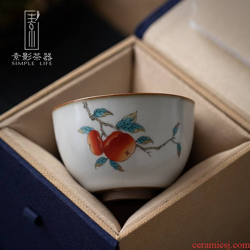 Plain film your up sample tea cup masters cup ceramic cups household kung fu tea tea set single CPU RuTao, coloured drawing or pattern