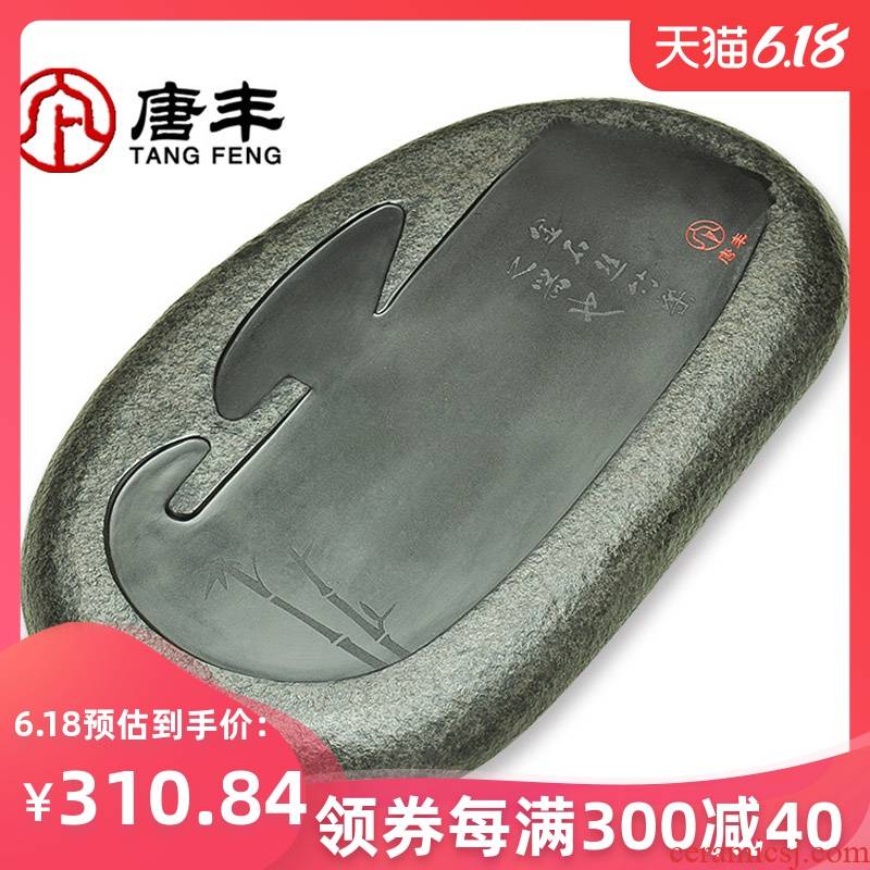 Tang Feng kung fu tea tray was black sharply small stone stone stone stone tea tea family tea saucer z