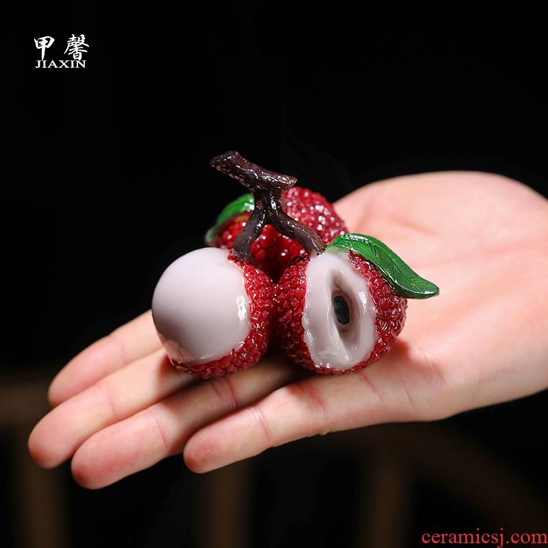 JiaXin tea accessories gifts furnishing articles boutique move can raise creative color litchi pet tea play tea taking
