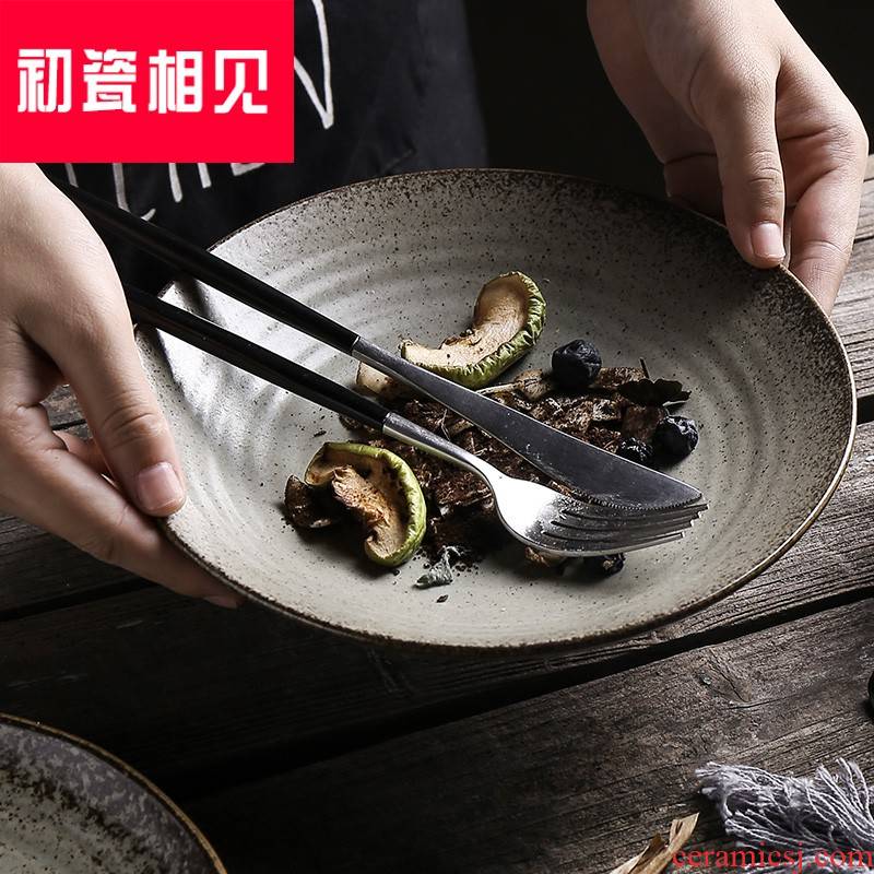 Porcelain meet each other at the beginning of Japanese ceramics tableware retro creative household food dish plate plate plate plate of beefsteak