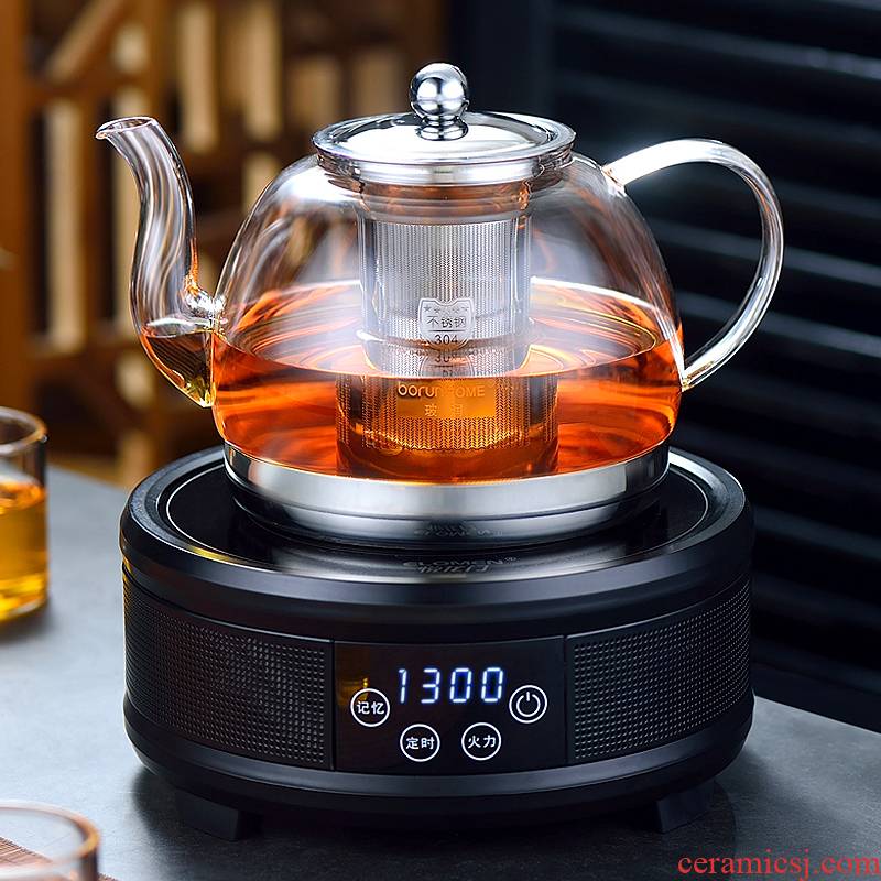 To heat the kettle black tea is special the glass tea pot To boil tea, the electric TaoLu boiled tea pot set transparent home