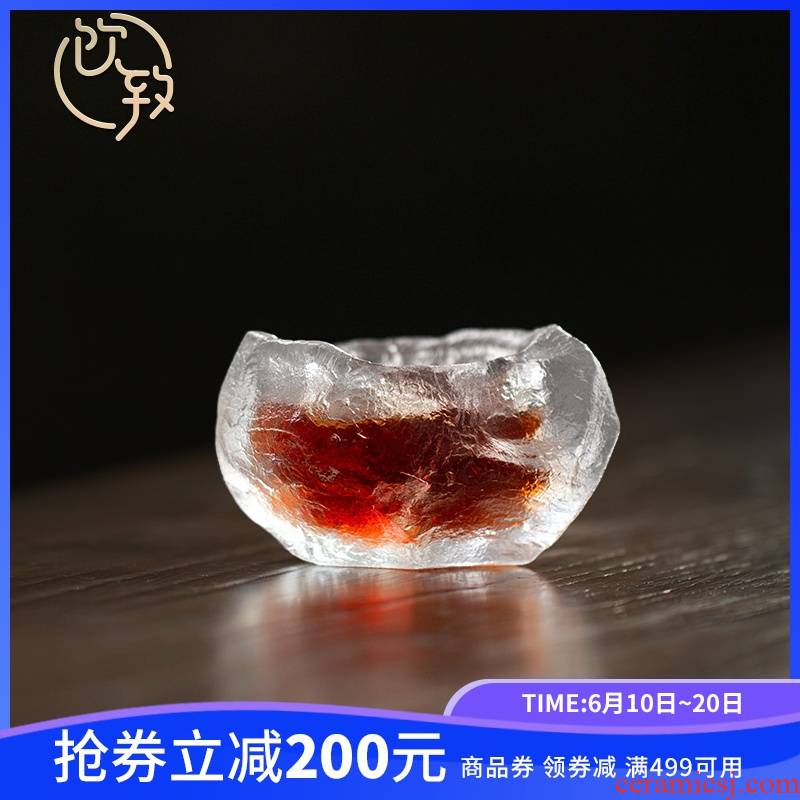 Drinking to a glass cup sample tea cup wine frozen burn tea tea set is irregular, Japanese small cups kunfu tea cup