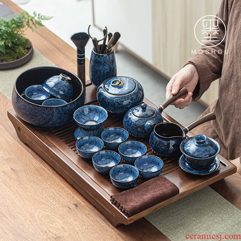 By variable kung fu tea sets temmoku glaze teacup tureen wiredrawing home office make tea with a gift