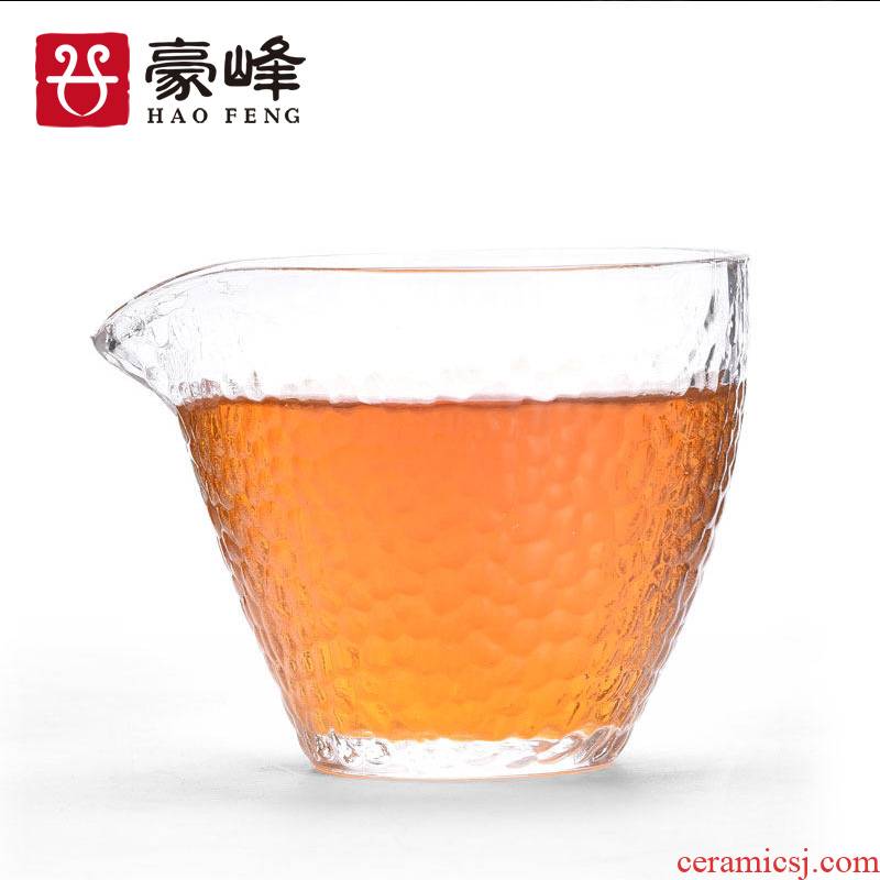 HaoFeng heat just a cup of tea sea thickening hammer hammer glass glass kung fu tea tea service manual glass points