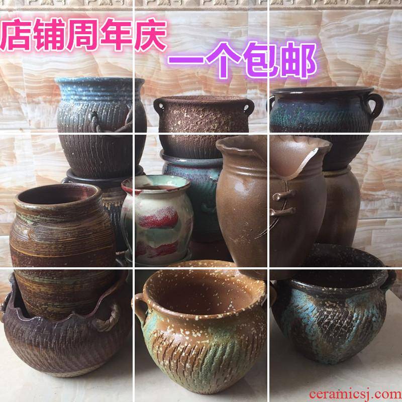 Specials coarse pottery flowerpot ceramic flowerpot more meat tall, old running the soil POTS creative indoor green plant pot bag in the mail