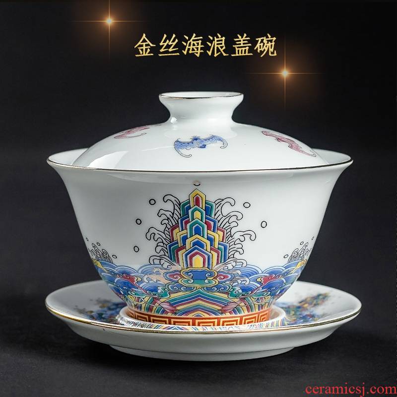 Into this monkey porcelain enamel made tureen large three teacup saucer only make tea cup pot of white porcelain kung fu tea set