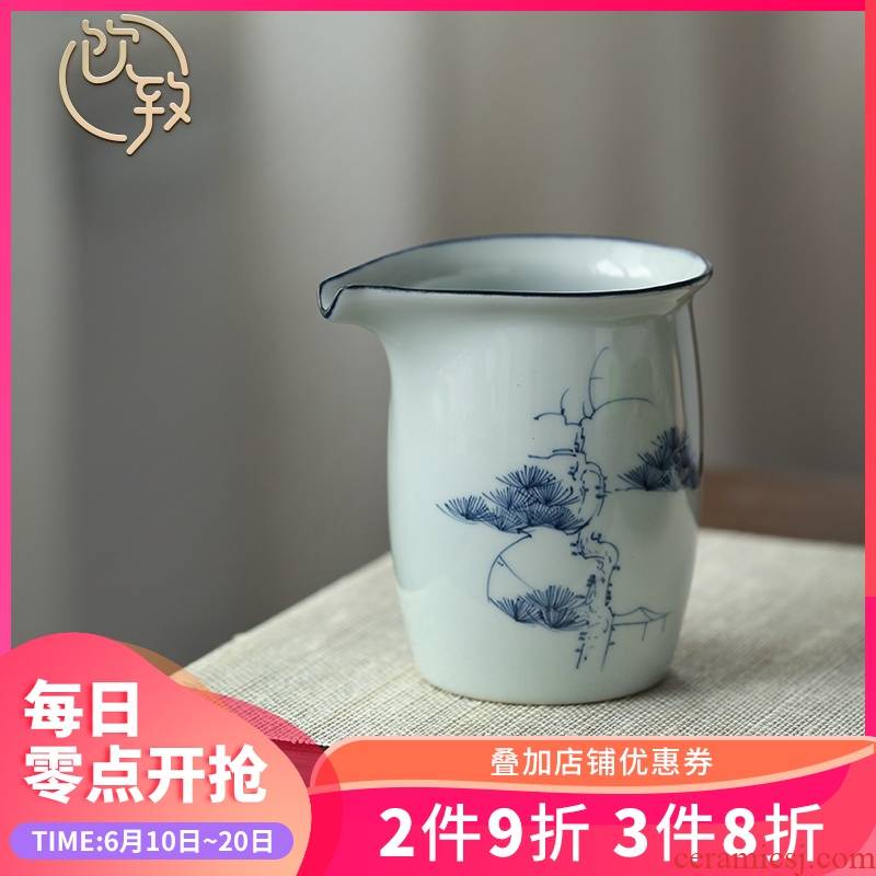 Ultimately responds to clay jingdezhen blue and white ceramics fair keller and antique hand - made cup points tea, kungfu tea set of the big Japanese
