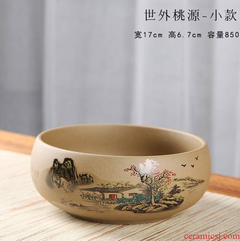 Wash the Japanese zen tea accessories trumpet large heavy tea set writing brush washer water jar water Wash basin of ceramics