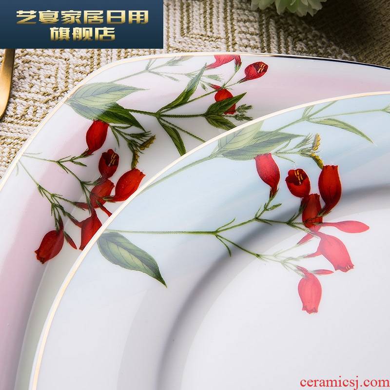 3 PLT ipads porcelain tableware dishes sets jingdezhen eat Chinese style household Korean rural ceramic bowl dish combination