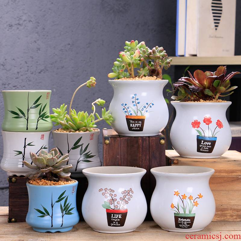 The Fleshy flower pot special offer a clearance of creative move of large diameter coarse pottery breathable large old running the ceramic flesh POTS of the plants