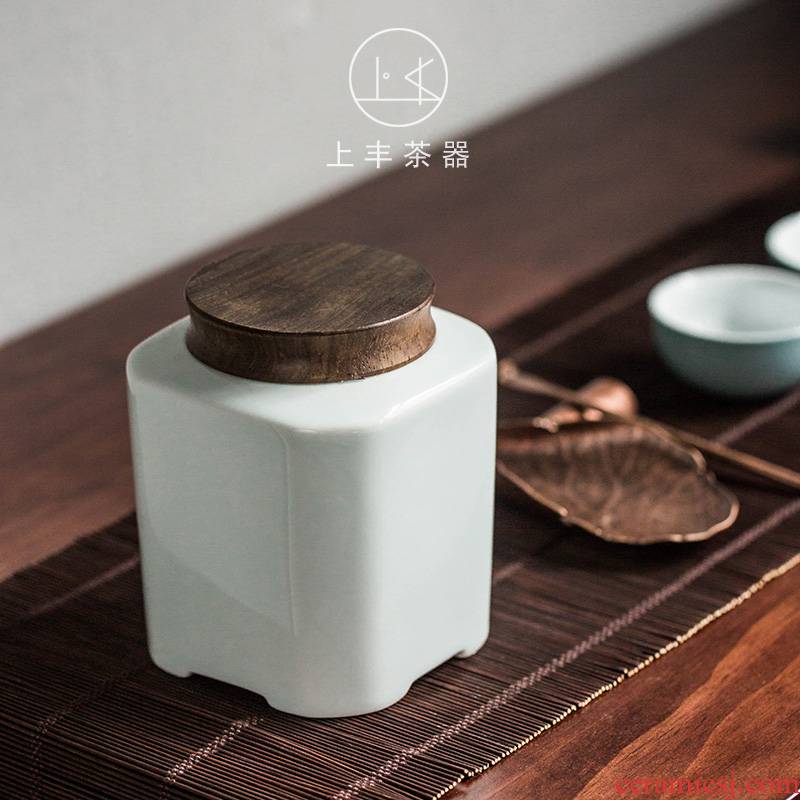 Square ceramic POTS on the an abundant tea caddy fixings Japanese contracted Square seal pot small household porcelain pot