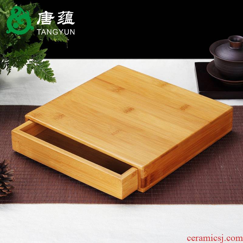 Puer tea box Japanese bamboo kung fu tea tray tea tea accessories opener ChaZhen tea zero with solid wood tea tray