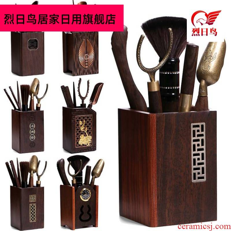 Tea six gentleman 's suit kung fu Tea accessories ebony system receive tube home ChaGa teaspoons ChaZhen brush