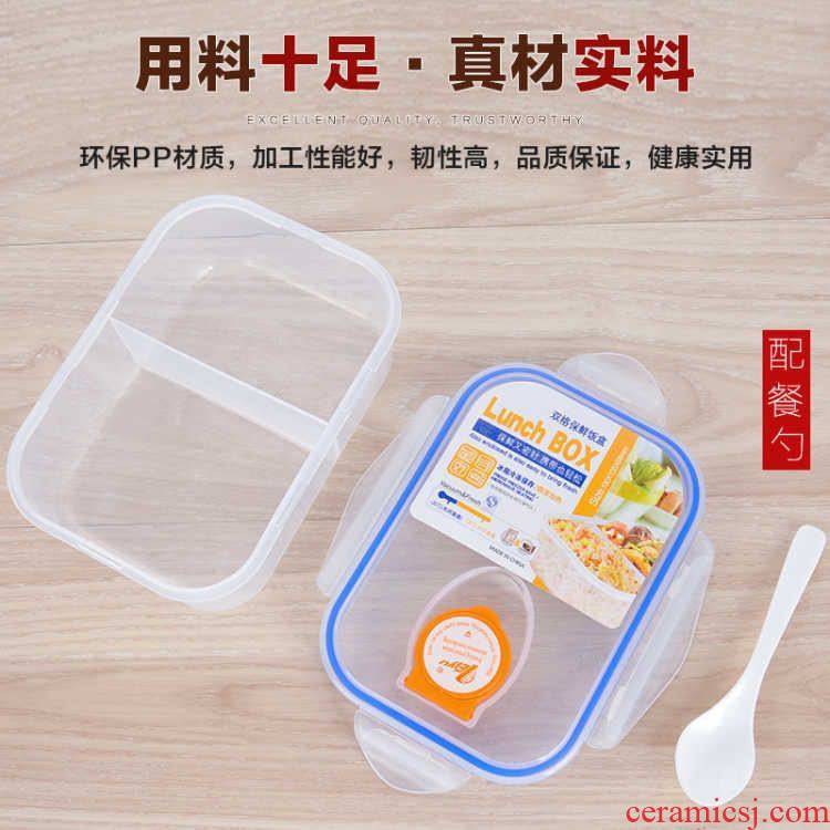 Rushed to the collar workers portioned lunch box microwave tableware transparent plastic lunch box, lovely dining room to the students