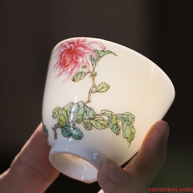 JingJun jingdezhen ceramics masters cup a cup of pure checking sample tea cup kung fu tea cups hand - made teacup