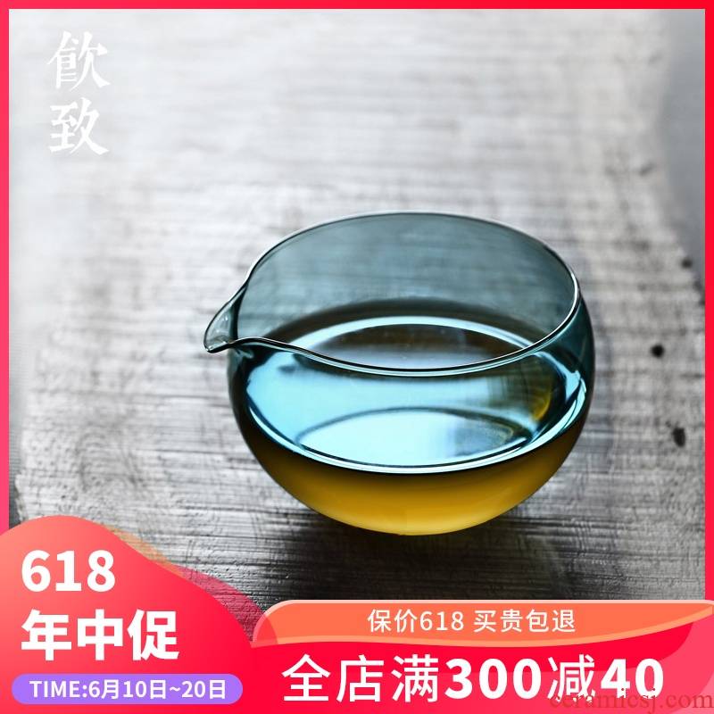 Ultimately responds to thickening glass fair keller creative manual transparent points tea male cup Japanese high - temperature tea set size