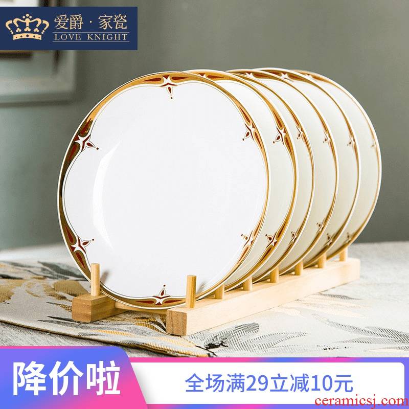 Jingdezhen 10 pack 】 【 ipads porcelain ceramic plate tableware suit dish plate 8 inches deep dish dish dish soup