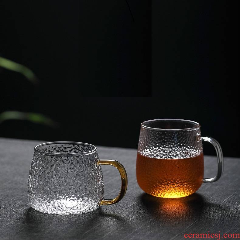 Men and women "bringing home the cup hammer glass high - temperature glass Japanese contracted handle glass cup upset