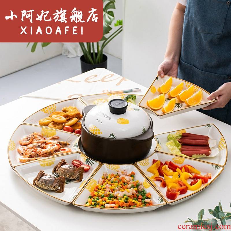 Trill in same table fan in the combination platter tableware suit Spring Festival reunion gifts tableware set tableware