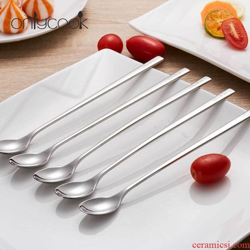 304 ladles Onlycook solid stainless steel spoon, creative cool ultimately responds ice milk tea spoon stir coffee spoon