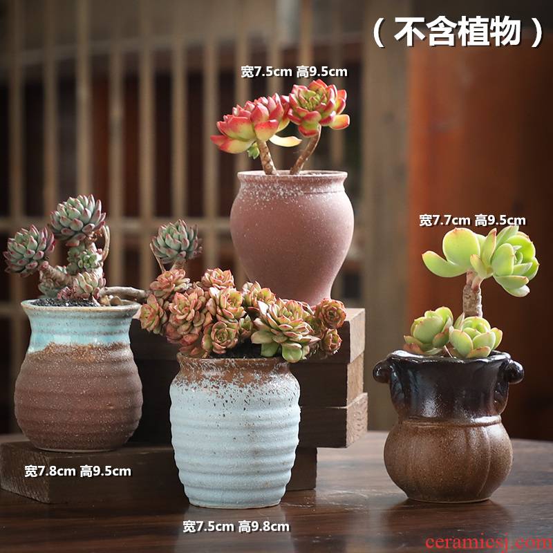 The Fleshy old running the flowerpot ceramic special offer a clearance package mailed to restore ancient ways coarse pottery breathable large - diameter creative move and old basin