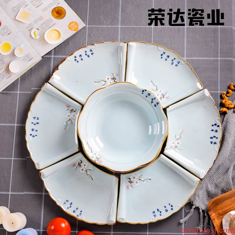 Creative ceramic platter combination suit pie dish dish plate hotels family dinner party household tableware large soup bowl