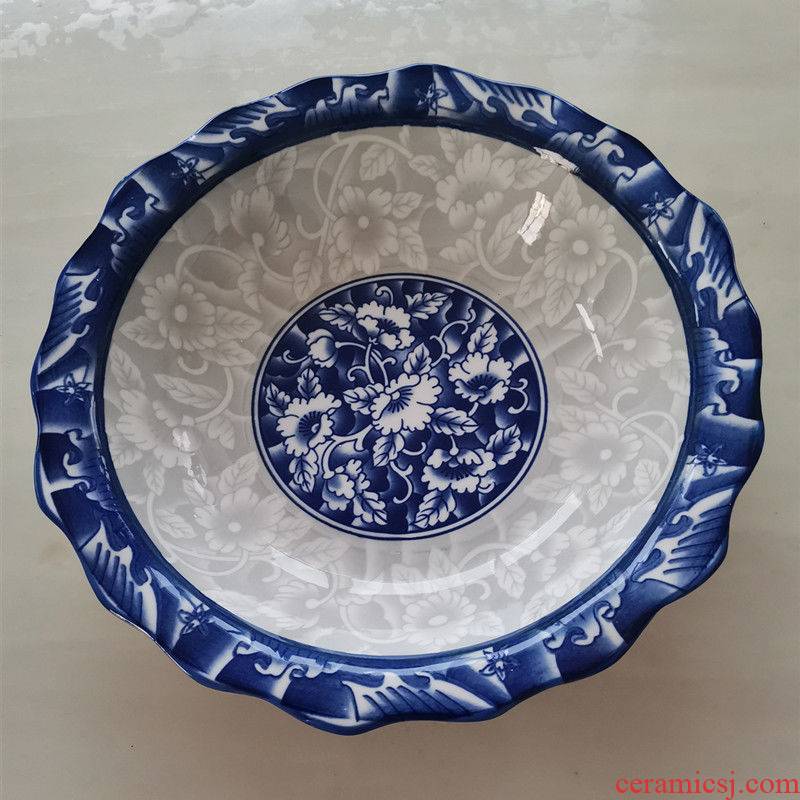 Under the blue and white porcelain ceramic glaze color lotus the food bowl of soup bowl malatang household bowl of boiled fish soup bowl pickled fish dish bowl