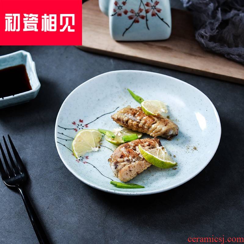 Meet early porcelain ceramic tableware breakfast dishes LiuYing triangle plate snack plate of Japanese small creative side dishes