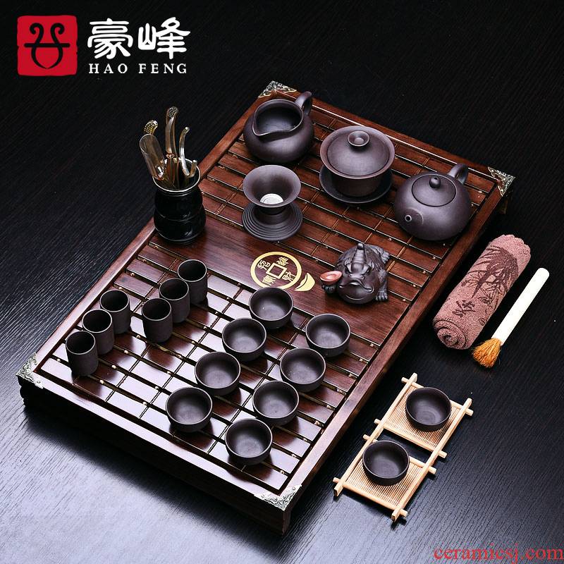 HaoFeng tea set solid wood tea tray tea tea tea table of a complete set of solid wood tea tray was kung fu tea set