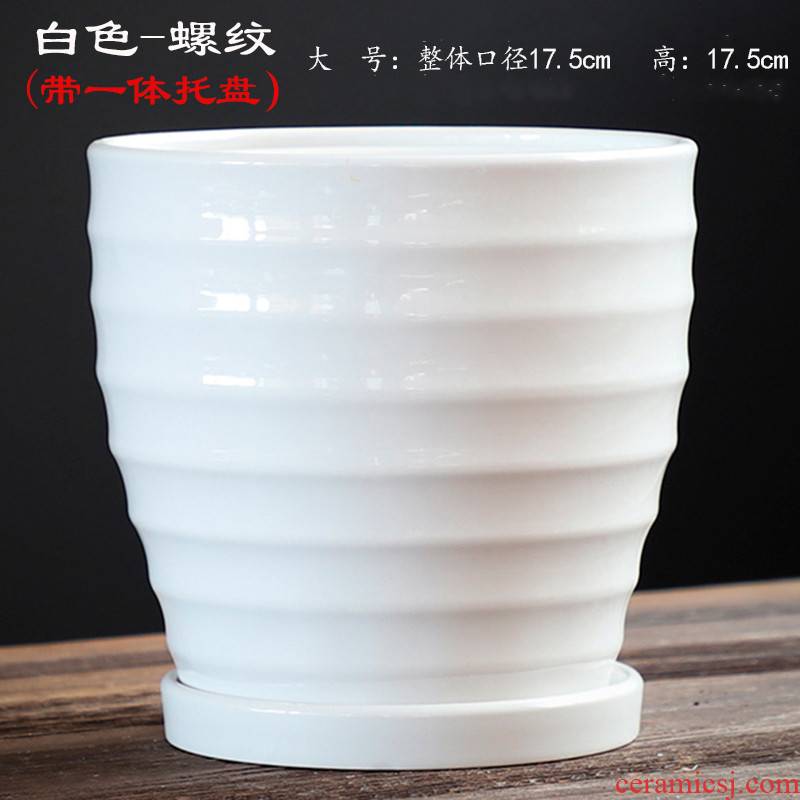 Flowerpot ceramic large clearance sale with tray was creative move high cylinder bracketplant mail more than other meat Flowerpot pack