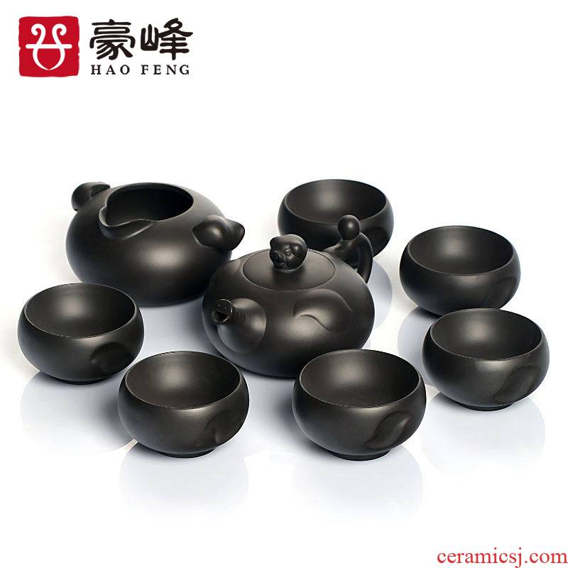 HaoFeng violet arenaceous kung fu tea set of a complete set of creative household contracted pu - erh tea teapot teacup tea gift boxes
