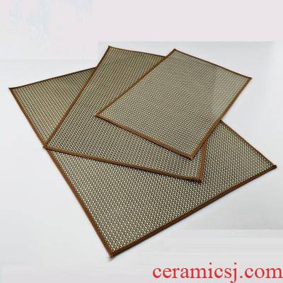 Bamboo Bamboo durable cloth tea cup mat Bamboo tea cup kung fu heat insulation cup mat filter bowl with oblong