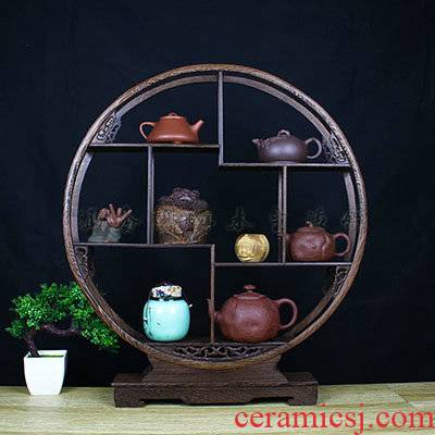 T the teapot teacup tea pet receive frame display little rich ancient frame tea tea tea much bao ge spare parts