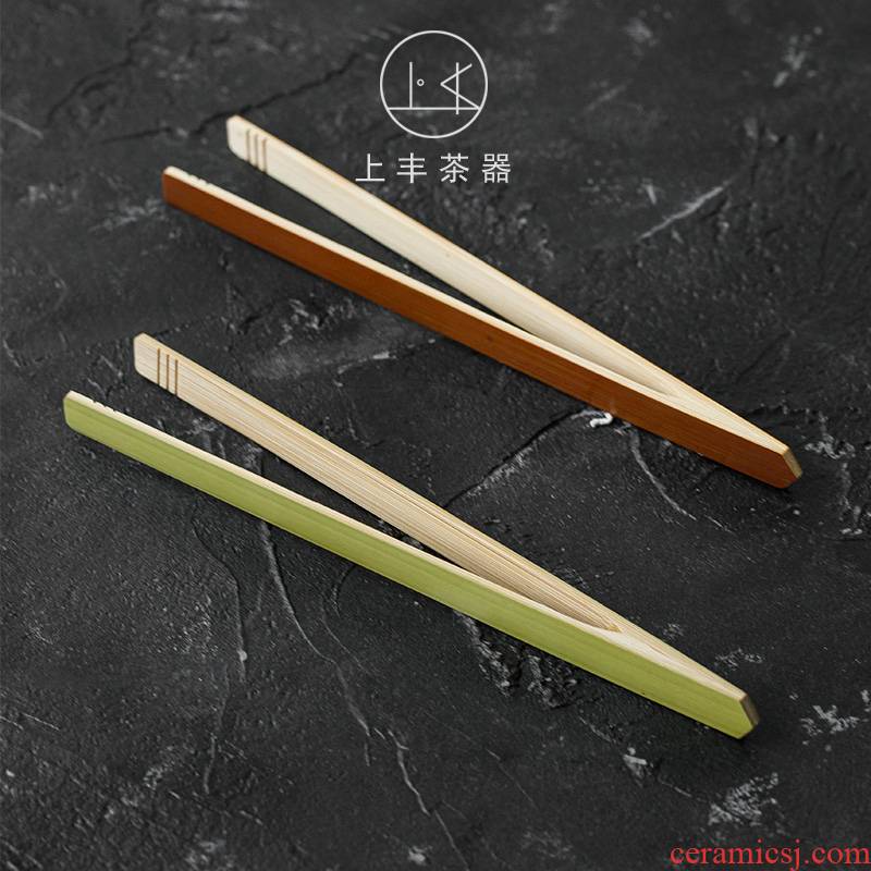 An Abundant bamboo antiskid groove ChaGa tea taking prevent hot clip bamboo tweezers simple tea set new large bamboo clip