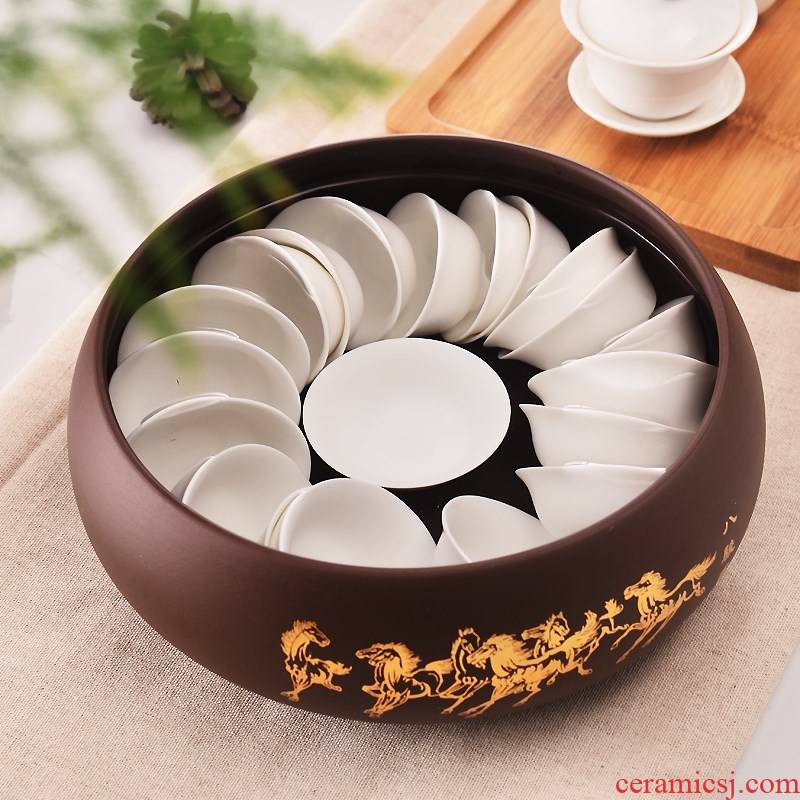 Purple sand tea wash to kung fu tea accessories for wash washing bowl cups water jar writing brush washer ashtray hydroponic flower pot