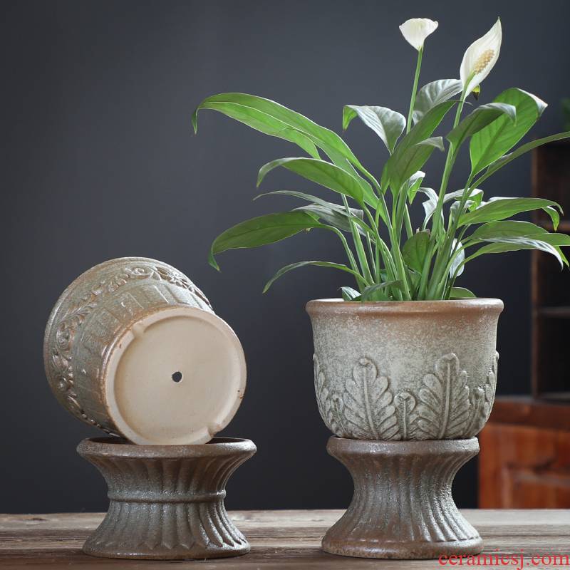 Lazy flowerpot ceramic sale package mail large clearance of creative move other butterfly orchid tree fleshy flower pot