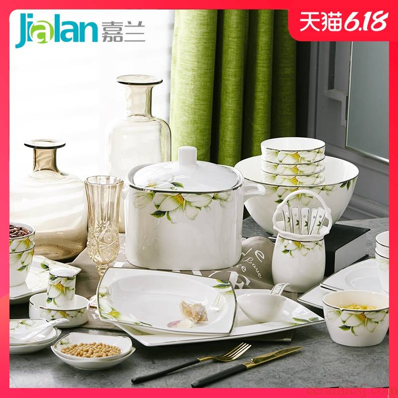 Jia LanJianKang ipads porcelain tableware yellow up phnom penh dish plate ceramic household European creative rainbow such as bowl of soup can customize