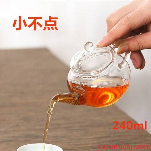 The Mini heat more transparent lead - free glass teapot small single kung fu tea boiled tea, black tea flower pot