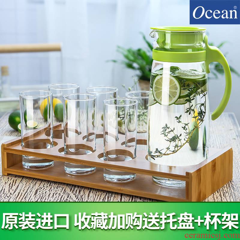 Cold Ocean import glass bottle cooler kettle domestic large capacity high temperature Cold boiled water glass suits for the teapot