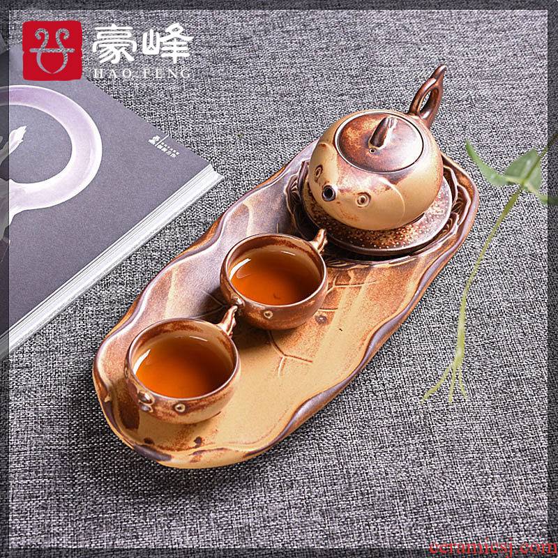 HaoFeng contracted a pot of two cups of Japanese dry tea tray household ceramics kung fu tea set gift boxes teapot