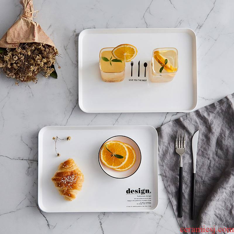 Square plate tray bread water Nordic Europe type to the as tea tray Philippine plate amine household plastic cup dish water plate