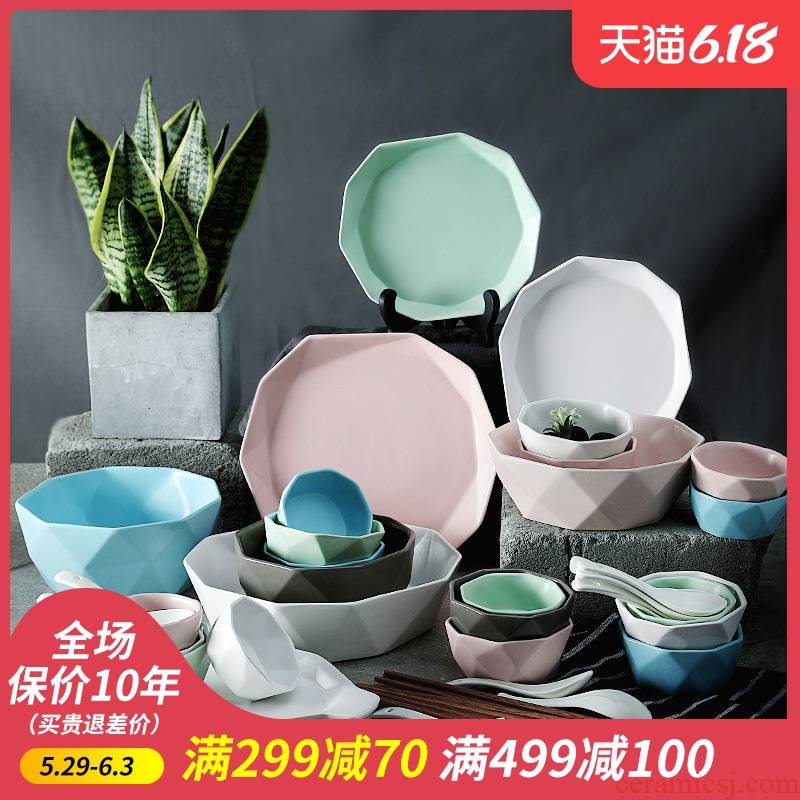 Ijarl m letters fine ceramic tableware suit creative dishes simple dishes suit household portfolio wedding gifts