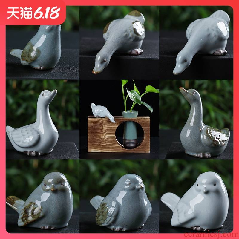Brother creative ceramic up up zen ducklings bird furnishing articles tea pet take spoil water ornaments car furnishing articles