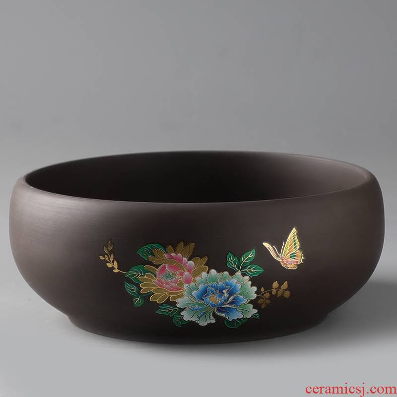 Refers to flower pot ceramic creative move hydroponic copper bowl lotus pond lily money grass grass withered lotus large - sized specials