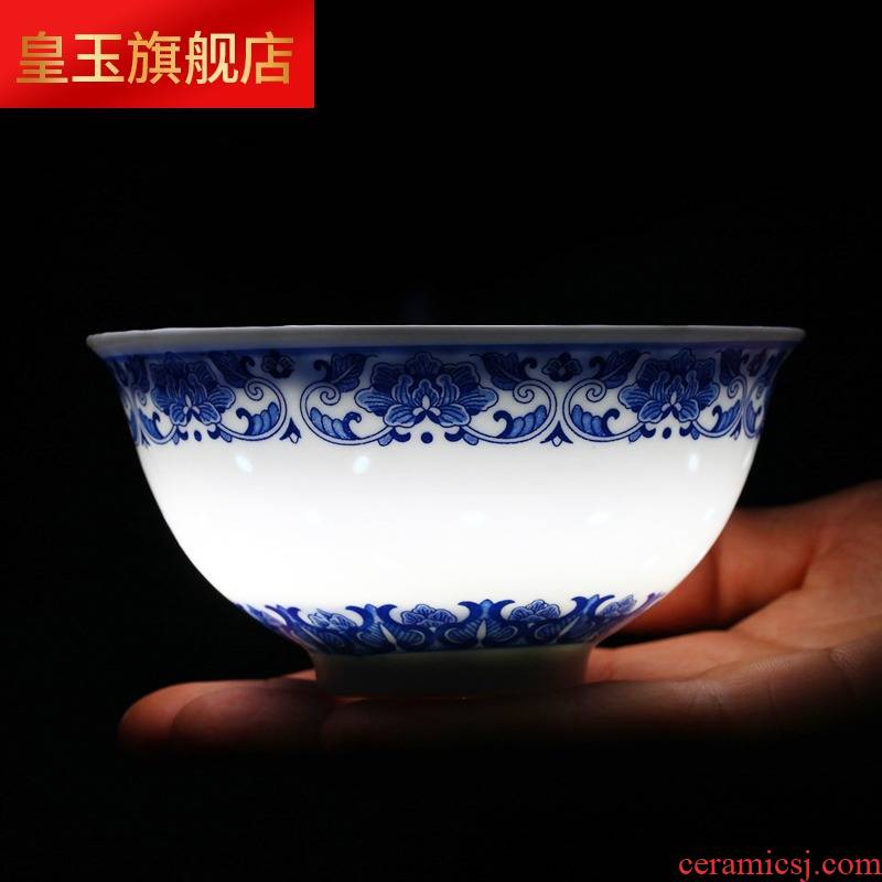 Blue and white and exquisite tableware suit under the ceramic glaze color 34 head dishes suit household jingdezhen plate chopsticks restoring ancient ways