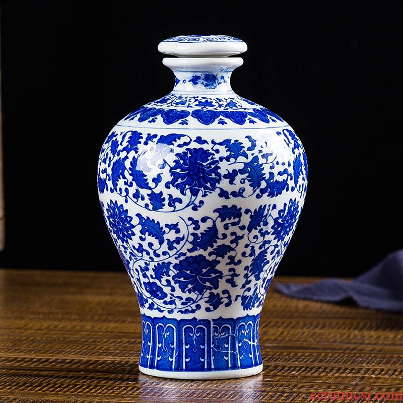 Jingdezhen ceramic porcelain jars 1 catty 2 jins of 3 kg 5 jins of empty wine bottles sealed jar of wine jugs of it