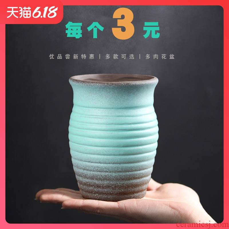 Fleshy flowerpot dazzle see colour coarse pottery basin mini breathable breathable meat meat thumb a clearance sale flowerpot group with 10 package mail