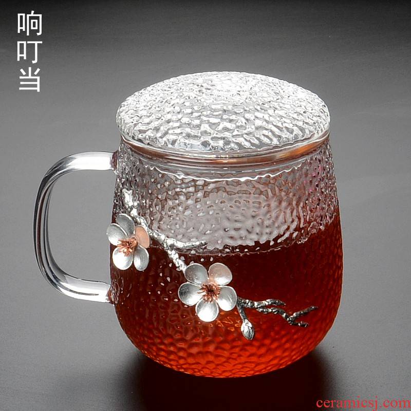 Hammer the glass tea tea separation subband office getting the glass cup home tropical cover the name plum blossom put