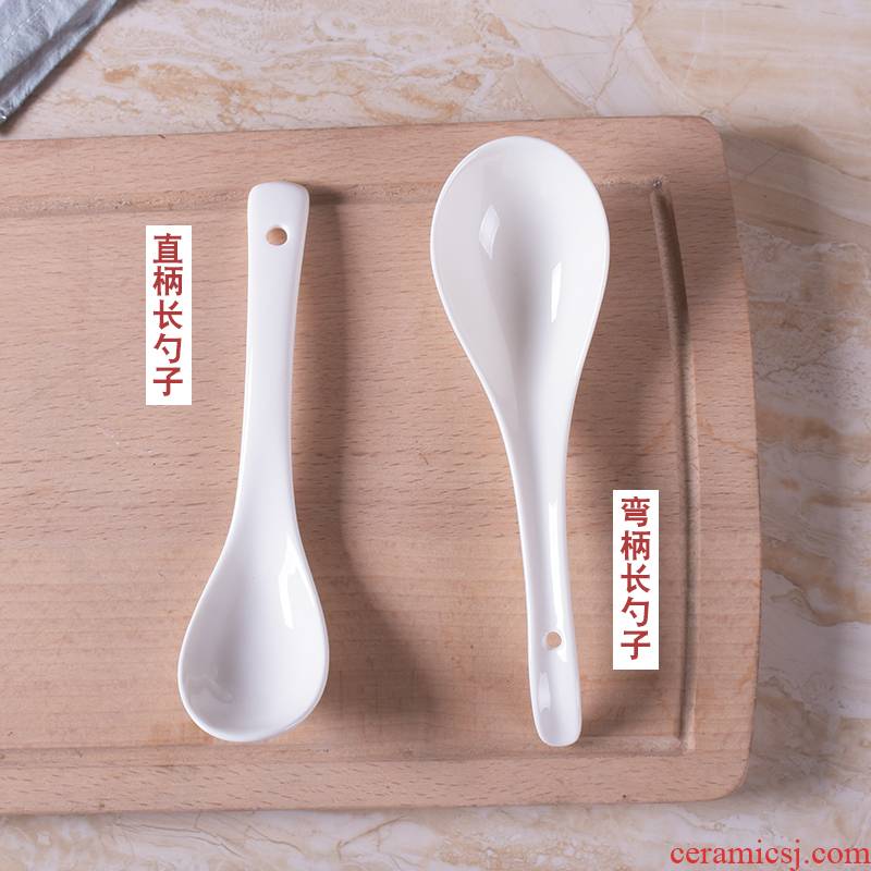 Hot pot soup ladles 5 pack malatang flour special ceramic spoon, household small spoon, hotel or restaurant