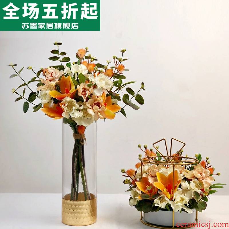 Simulation orange high - grade example room soft outfit design household act the role ofing is tasted furnishing articles suit sitting room tea table table flower art